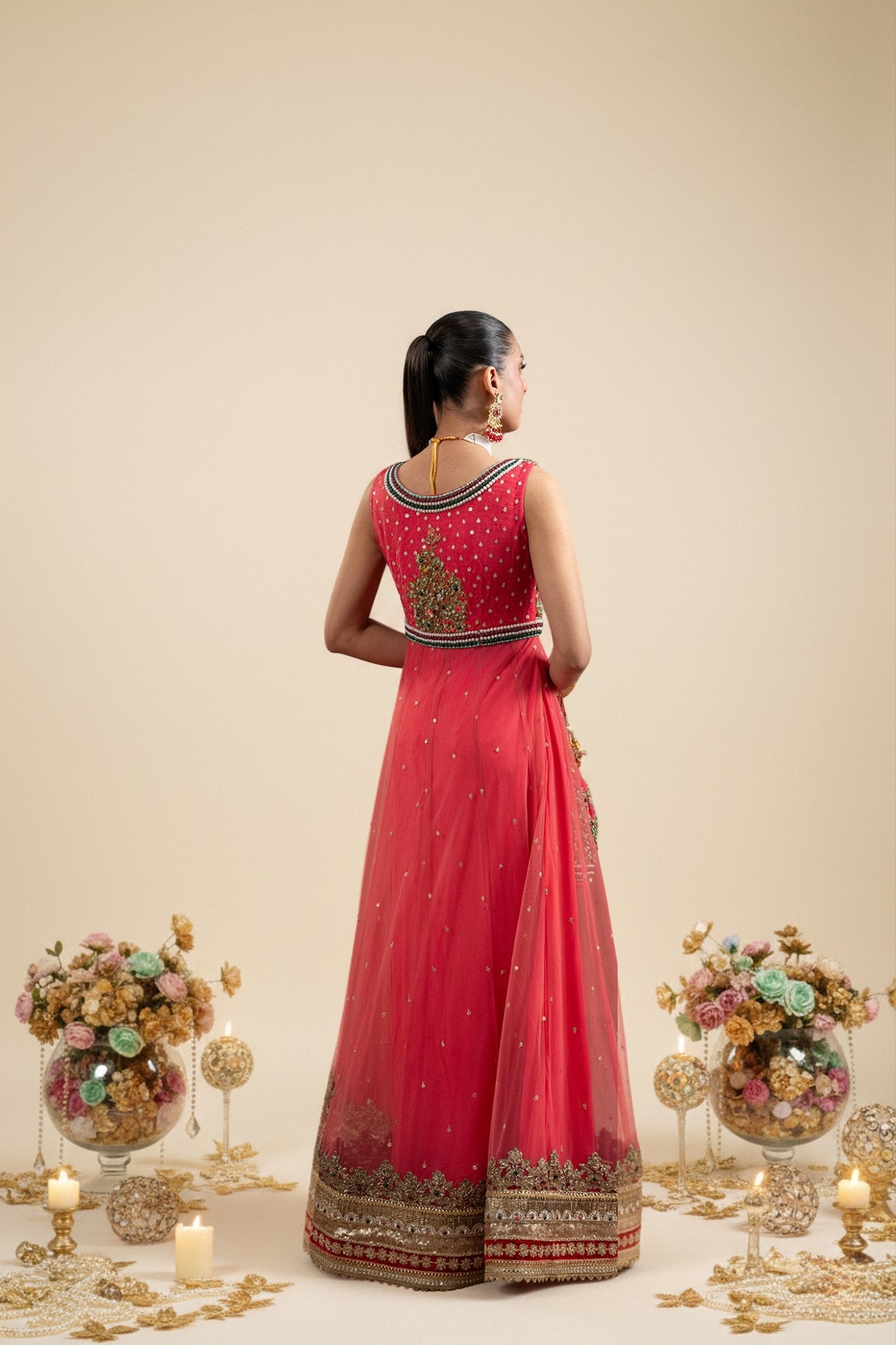 open lace back dress P-215