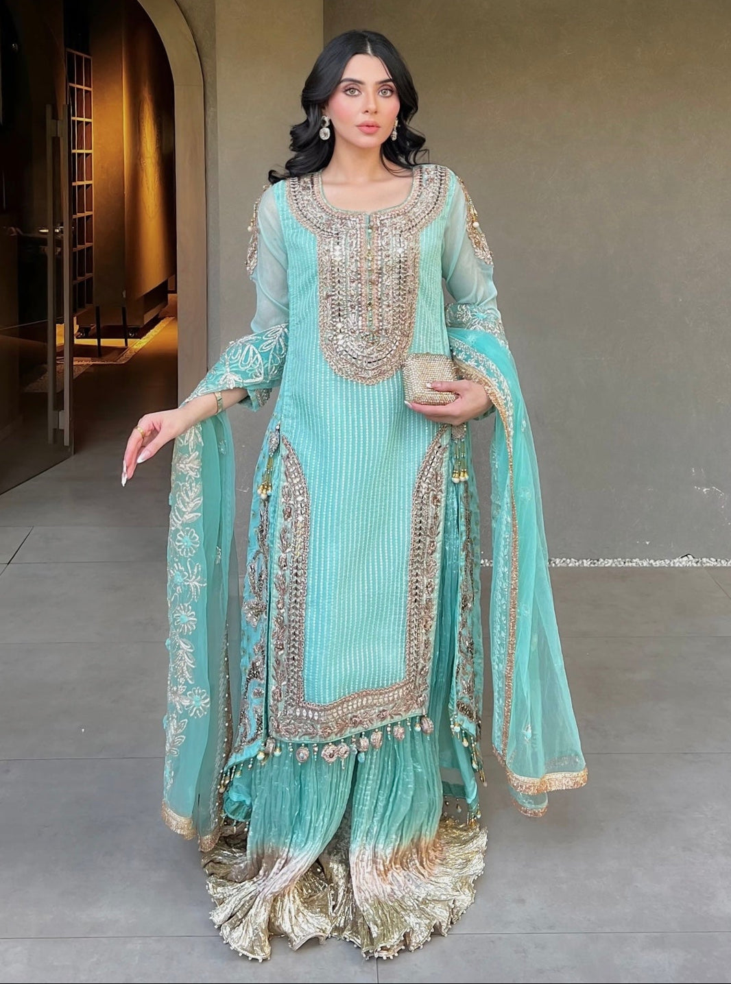 open lace back dress Khuda Baksh Party Wear Dresses for Women main image 1