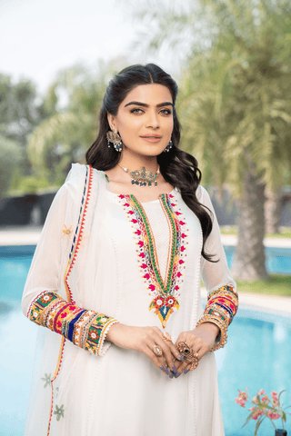 Z-245 White - KHUDA BAKSH CREATIONS